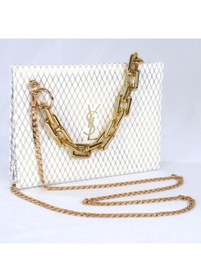 YSL Yves Saint Laurent Bag White Gold NEW